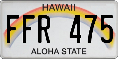 HI license plate FFR475