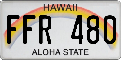 HI license plate FFR480