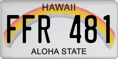 HI license plate FFR481
