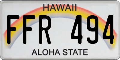 HI license plate FFR494