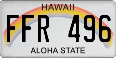 HI license plate FFR496
