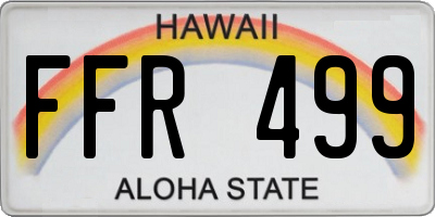 HI license plate FFR499
