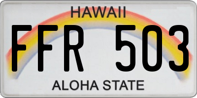 HI license plate FFR503