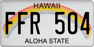 HI license plate FFR504