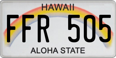 HI license plate FFR505