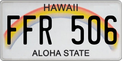 HI license plate FFR506