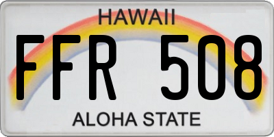 HI license plate FFR508