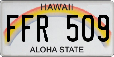 HI license plate FFR509