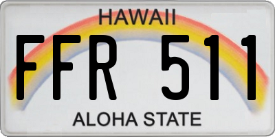 HI license plate FFR511