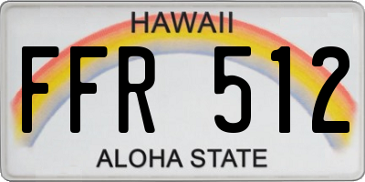 HI license plate FFR512