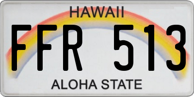 HI license plate FFR513