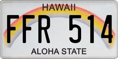 HI license plate FFR514