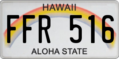 HI license plate FFR516