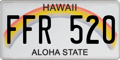 HI license plate FFR520