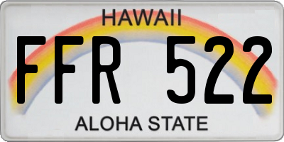 HI license plate FFR522