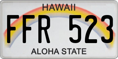 HI license plate FFR523