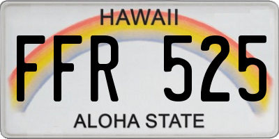 HI license plate FFR525