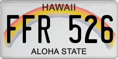 HI license plate FFR526