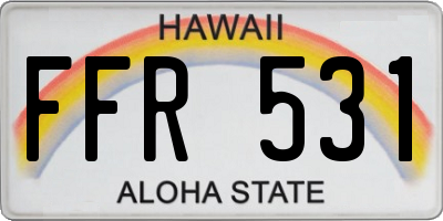 HI license plate FFR531