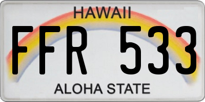 HI license plate FFR533