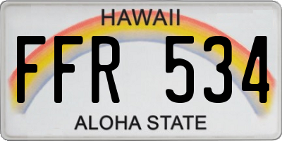 HI license plate FFR534