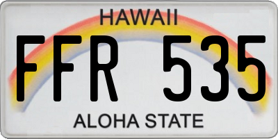 HI license plate FFR535