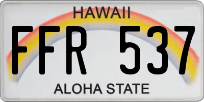 HI license plate FFR537