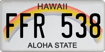 HI license plate FFR538