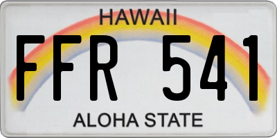 HI license plate FFR541