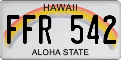 HI license plate FFR542