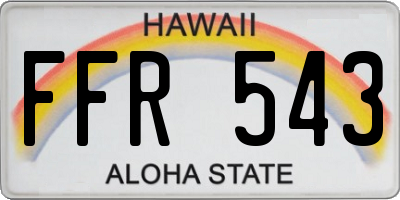 HI license plate FFR543