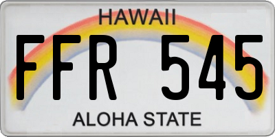 HI license plate FFR545