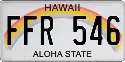 HI license plate FFR546