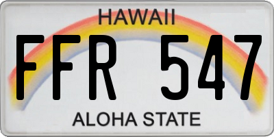 HI license plate FFR547