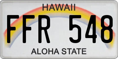 HI license plate FFR548
