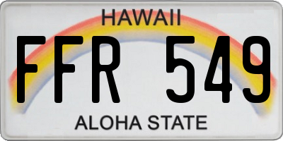 HI license plate FFR549