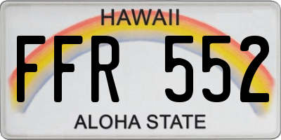 HI license plate FFR552