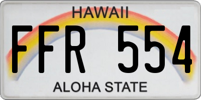 HI license plate FFR554