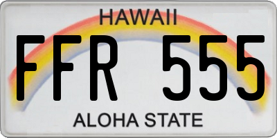 HI license plate FFR555