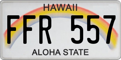 HI license plate FFR557
