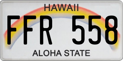 HI license plate FFR558