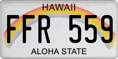 HI license plate FFR559
