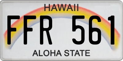 HI license plate FFR561