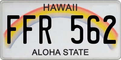 HI license plate FFR562