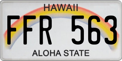 HI license plate FFR563
