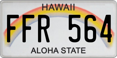HI license plate FFR564