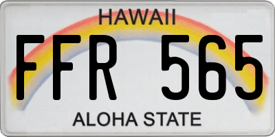 HI license plate FFR565