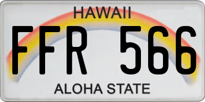 HI license plate FFR566