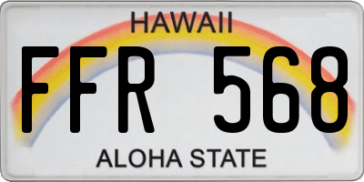 HI license plate FFR568
