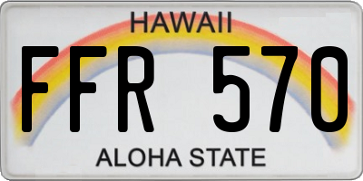 HI license plate FFR570